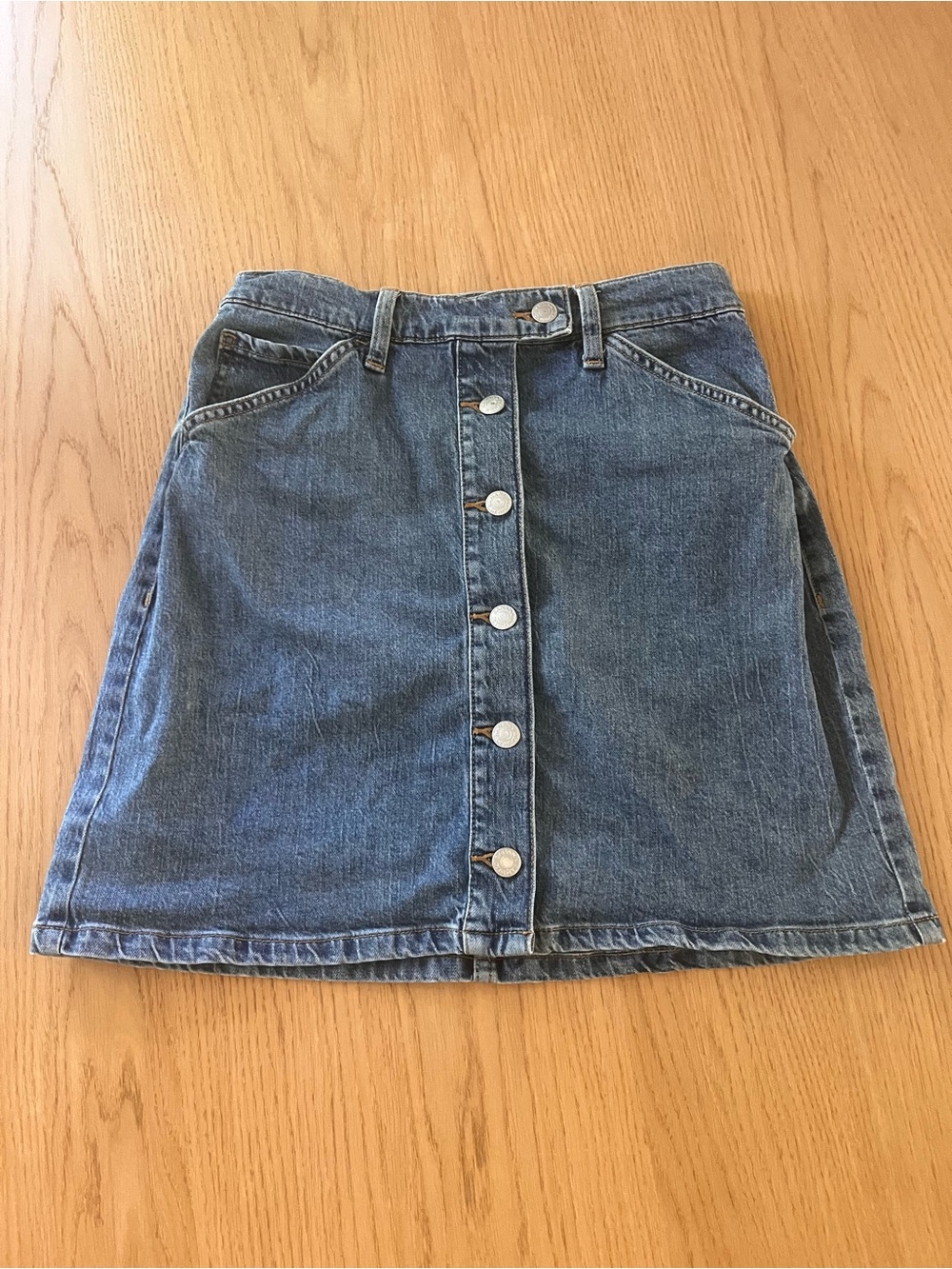 Banana Republic Blue Button-Front Denim A-Line Jean Skirt